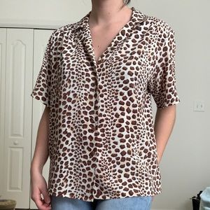 TanJay Leopard Cheetah Print Button Up